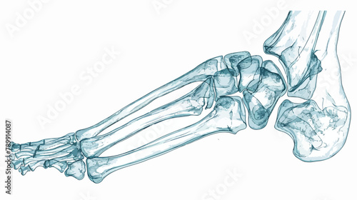 Lateral radiograph of human foot or limb. Xray pictu photo