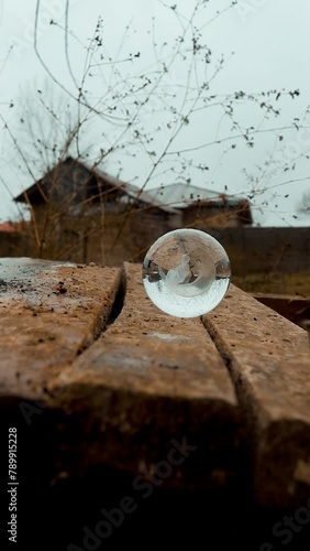 A beautiful and dreamy scene of the ball and the rain
