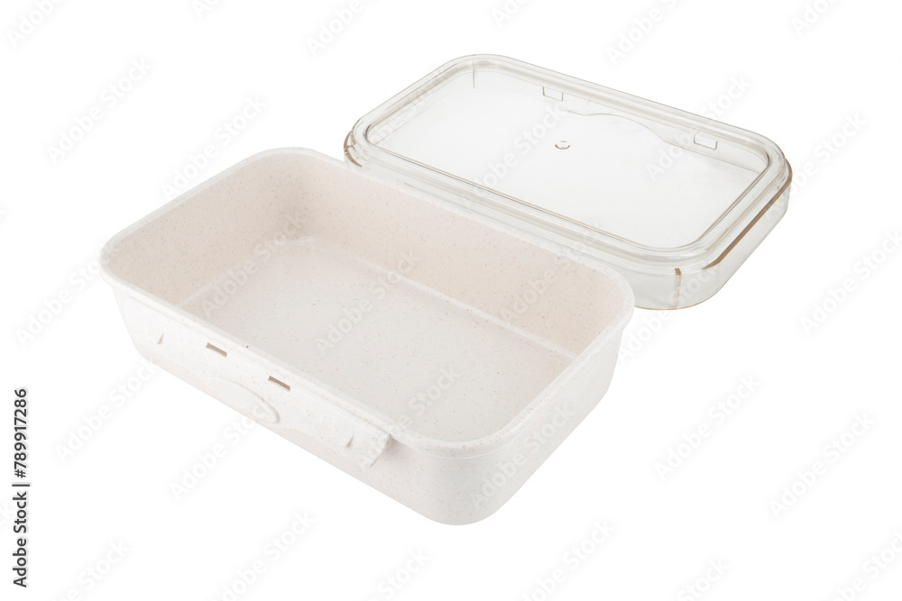 plastic transparent food container isolated on white background plastic transparent food container isolated on white background
