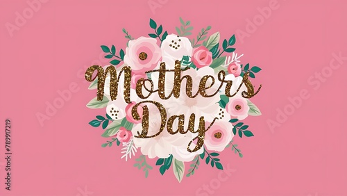 Glittery Mother s Day Background with Gift Boxes