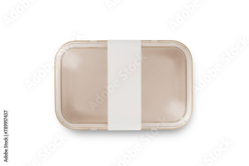 plastic transparent food container isolated on white background