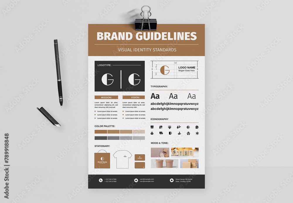 Brand Style Guide Template Stock Template | Adobe Stock