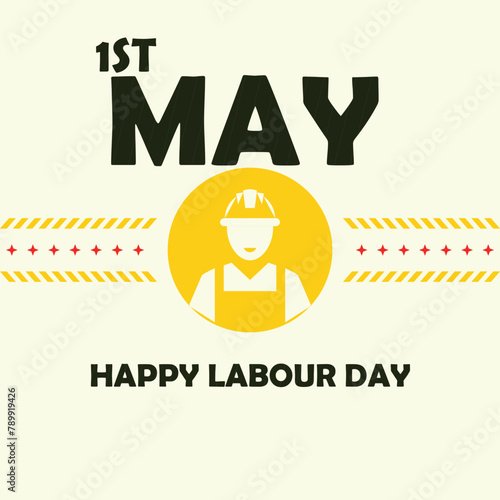 1st may labour day logo design vector template