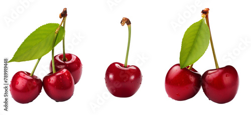 Cherry isolated. Cherry on white. Cherries. With clipping path.