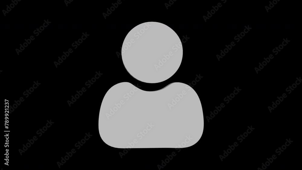 Person icon 3d animation on black background. 4K Person icon 3d animation on black background. 4K