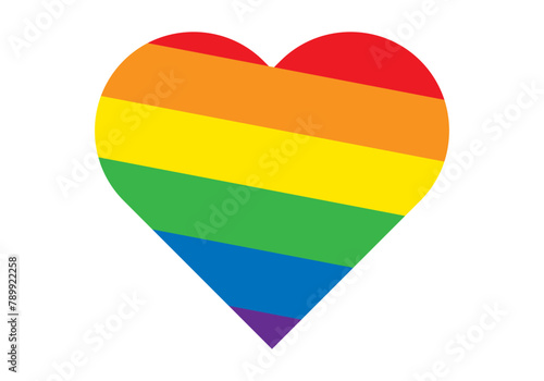 Corazones con los colores de la bandera LGBT+.