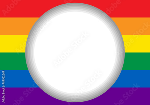 Bandera del orgullo LGBT+ con agujero blanco vacío.