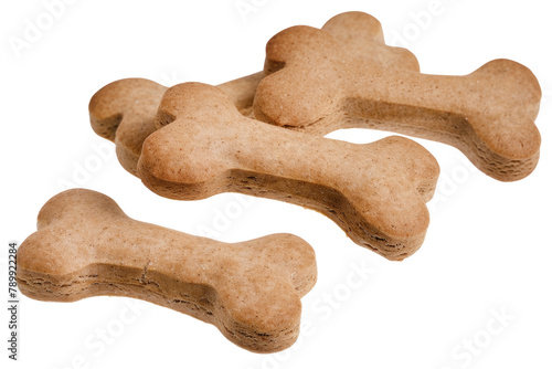 Dog bones animal food bones pet food dog biscuits treats dog food isolated on white background, tomato pure texture, product shot