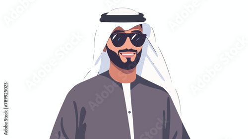 Muslim Arab man in modern outfit and sunglasses. Saud photo