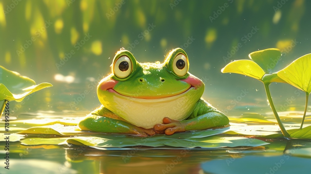 A lively and captivating cartoon rendition of a whimsical cartoon frog A lively and captivating cartoon rendition of a whimsical cartoon frog