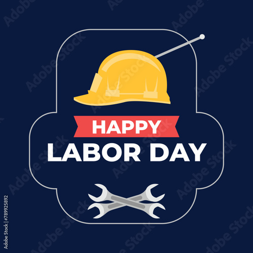 happy labour day logo  design vector template