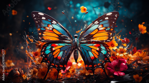 abstract background with butterflies © MMAJID