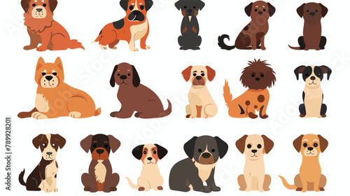 Dogs collection. Vector illustration of funny cartoon
