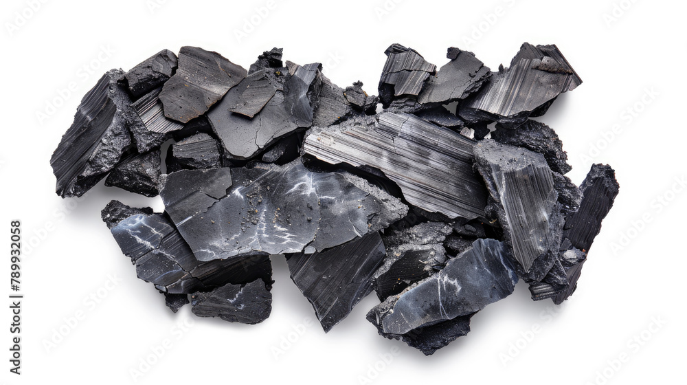 Asphalt Road Scrap isolated on white background with clipping path