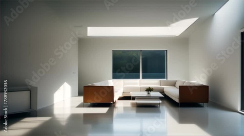 Wallpaper Mural Contemporary interior living room with sofa, elegantly designed furniture and windows that let in natural light. Torontodigital.ca