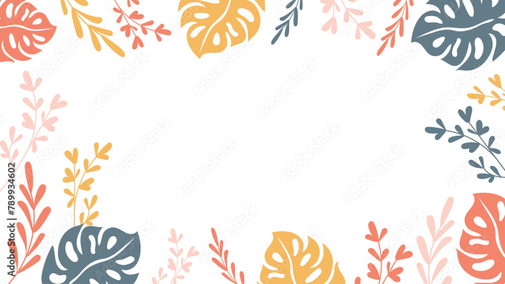 Obraz premium Abstract flower background Vector design floral border frame