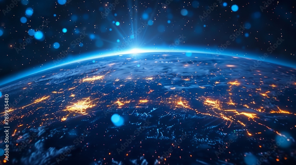 Earth with clouds, dark space with stars, connectivity, environmental protection, communication, networking, visualization, iot, blockchain, Earth Earth with clouds, dark space with stars, connectivity, environmental protection, communication, networking, visualization, iot, blockchain, Earth