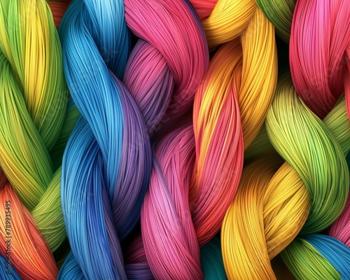 Abstract 3D image of colorful yarn - 6