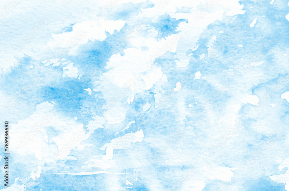 Fototapeta premium Abstract blue watercolor background texture