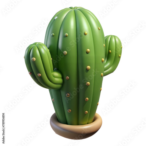 Cartoon cactus in pot illustration