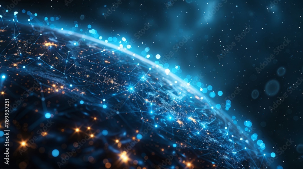 Earth with clouds, dark space with stars, connectivity, environmental protection, communication, networking, visualization, iot, blockchain, Earth Earth with clouds, dark space with stars, connectivity, environmental protection, communication, networking, visualization, iot, blockchain, Earth