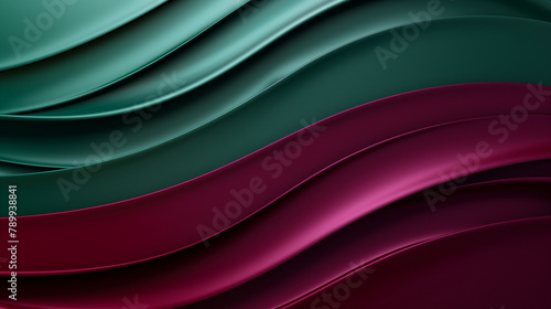 corporate background, copy space, Wave Patterns style, clean and clear, deep gradient Raisin Color and Kelly Green scheme photo