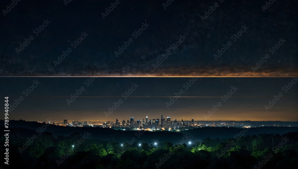 A world where night and day occur simultaneously, divided by a visible, shimmering line Generative AI A world where night and day occur simultaneously, divided by a visible, shimmering line Generative AI