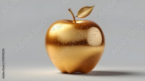 gold apple on white background Golden apple isolated transparent background
