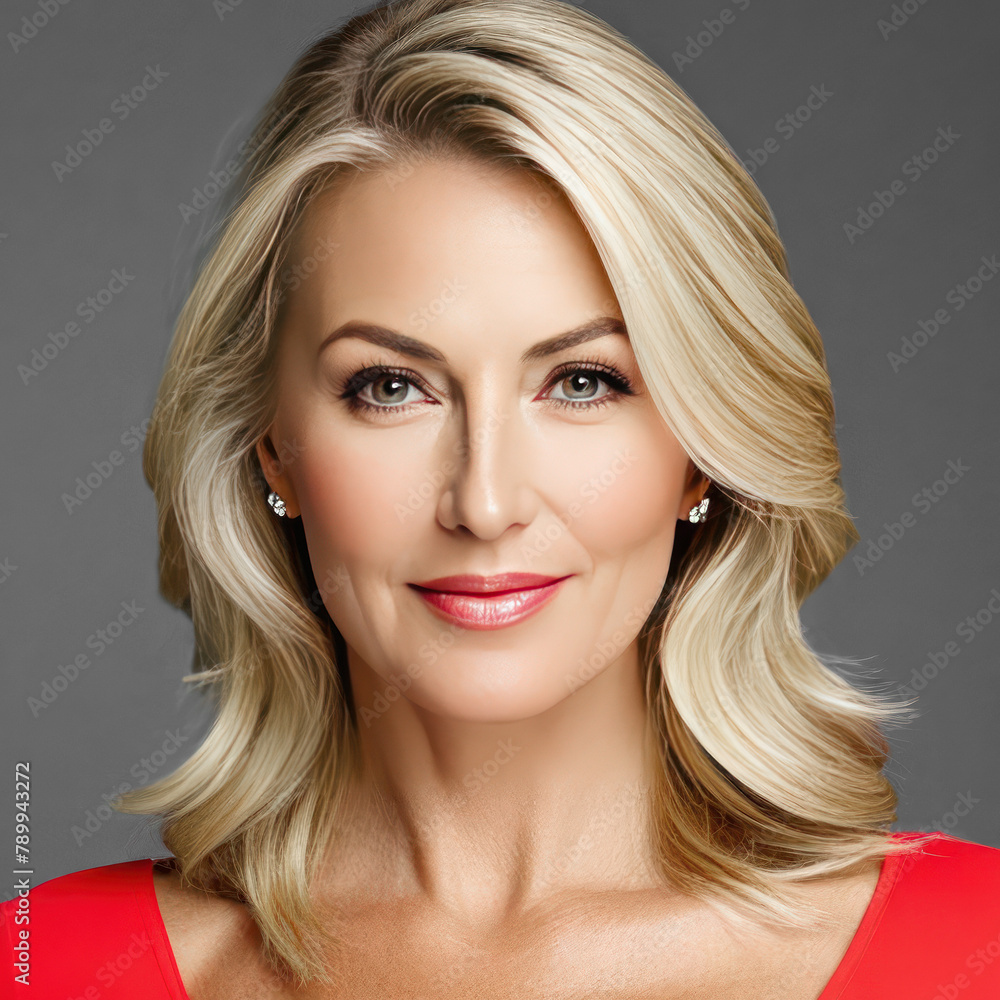Naklejka premium Portrait of a beautiful blooming adult woman. Women's health concept.
