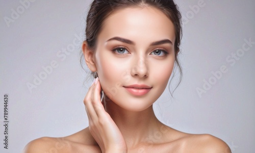 woman beauty skin natural face care treatment person young health female