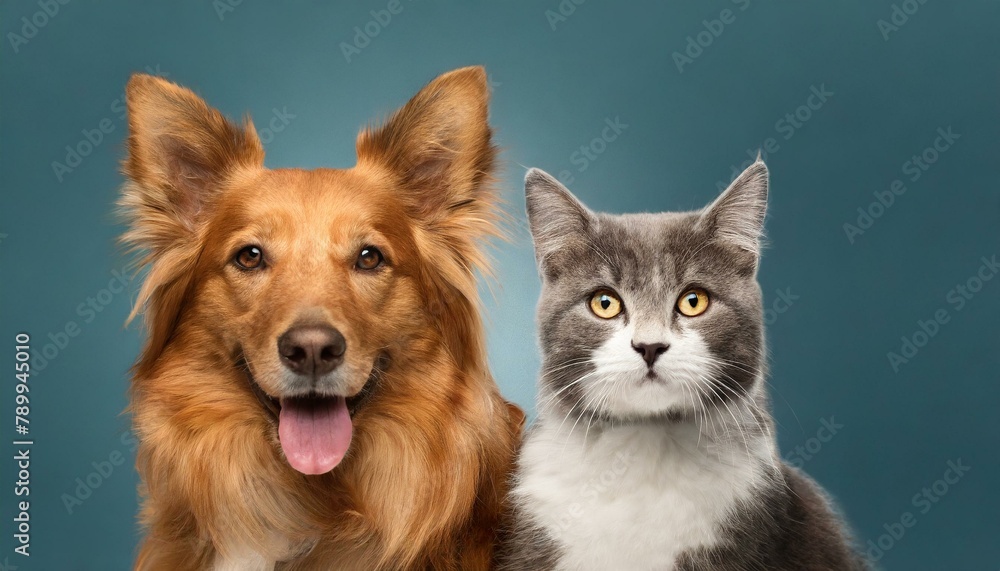 Joyful Juxtaposition: Dog and Cat Portraying Amazing Friendliness Joyful Juxtaposition: Dog and Cat Portraying Amazing Friendliness