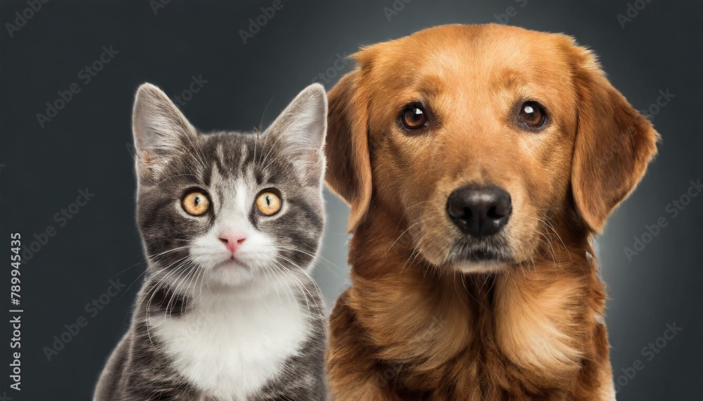 Perfect Pals: Dog and Cat Portrait in Heartwarming Friendship