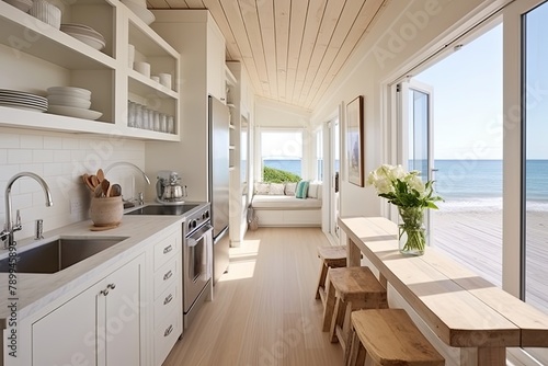 Modern Coastal: Minimalist Appliances for Functional Small Beach Kitchen Inspirations