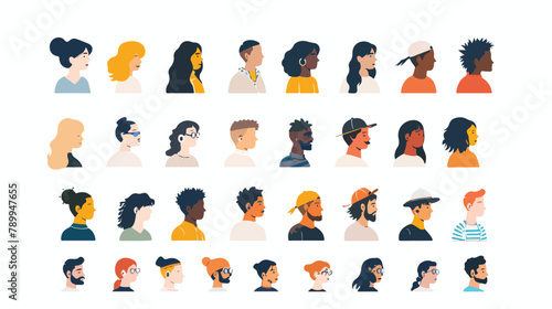 Set of people avatar collection. Vector flat style il