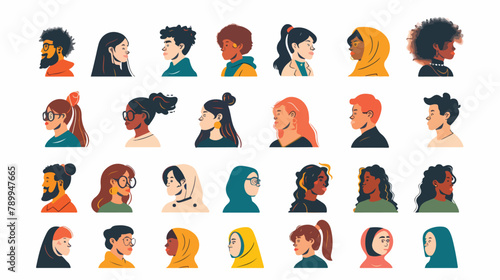 Set of people avatar collection. Vector flat style il