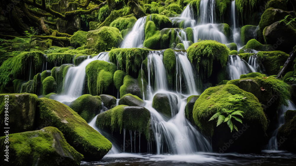 Obraz premium waterfall in the forest.