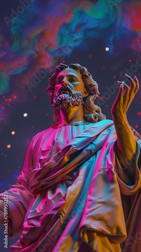 Jesus Christ in art form with the help of AI to expand the concept. © CatNap Studio