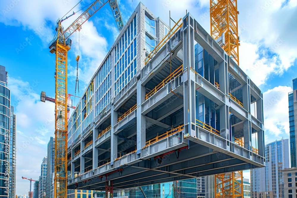 Large Building Under Construction in the Heart of the City Large Building Under Construction in the Heart of the City