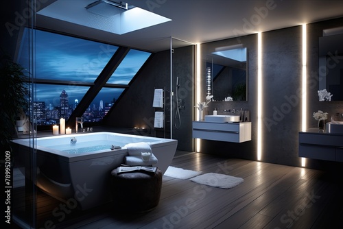 Smart Motion Sensor Lights and Energy-Efficient Contemporary Bathroom Designs