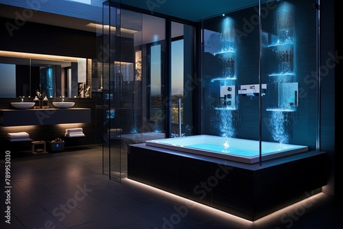 Voice-Controlled High-Tech Smart Bathroom Designs: Lighting and Temperature Revolution © Michael