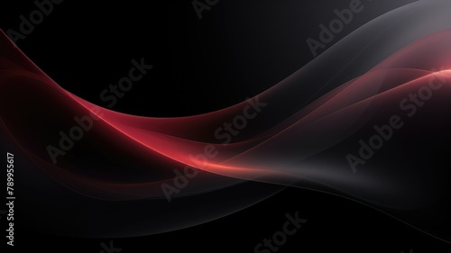 red and gray translucent waves on a black background © Mickey