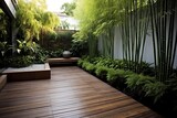 Bamboo Clumps Serenity: Minimalist Courtyard Garden Design & Tranquil Space