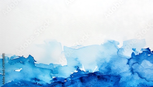 Abstract colorful watercolor paint splashes on white background