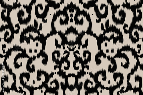 Seamless ethnic design, ikat art. beautiful hand drawn Design for textile and printingEthnic pattern.beautiful pattern. folk embroidery,bohemian style,aztec geometric art	
