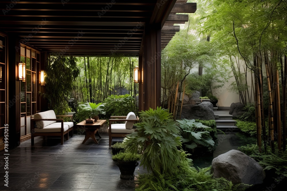Zen-Inspired Bamboo Courtyard: Minimalist Garden Retreat