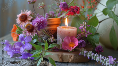 candles and flowers