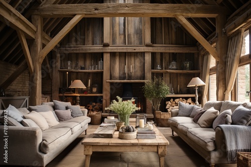 Distressed Furniture Delights  Rustic Barn Conversion Living Room Ideas