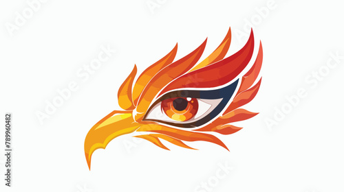 Phoenix eye logo Vector illustration isolated on white © Megan