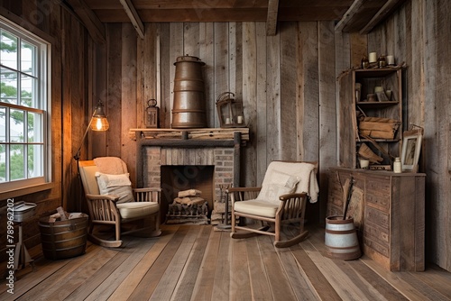 Rustic Fishing Cabin Decor Ideas: Weathered Wood Flooring with a Charming, Weathered Vibe