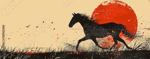 Horse. vector simple illustration